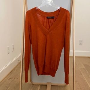 The Limited orange v-neck sweater